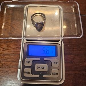 ZALES 10K WHITE GOLD 1 CT TW DIAMOND CLUSTER FRAME RING SIZE 7